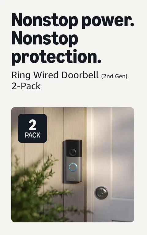Wired Doorbell (Newest Model), Retinal 2K with Wide-Angle Video, up to 6X Enhanc