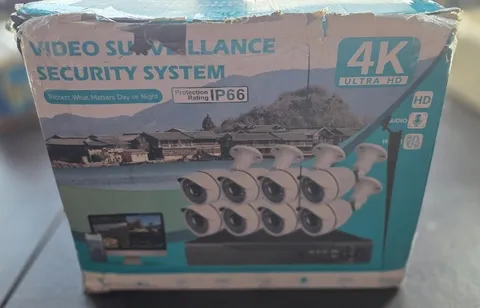 HD 4K video Survallance Security System with NVR and 8 (HDW) cameras - New/Dent