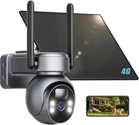 4G LTE Cellular Security Camera Outdoor, No Wifi Security Camera, 2K