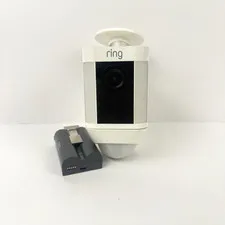 Ring Spotlight Cam Wireless White Outdoor Camera Battery Tested Working