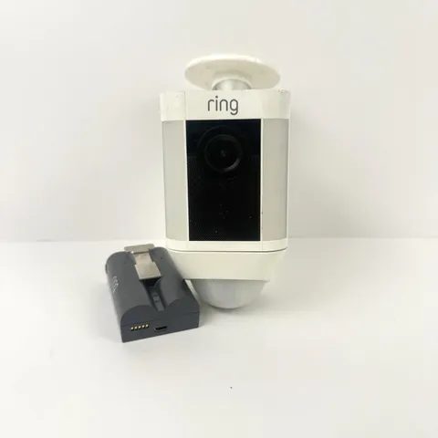Ring Spotlight Cam Wireless White Outdoor Camera Battery Tested Working