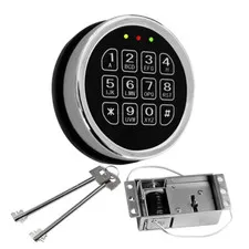 Gun Safe Lock Replacement Chrome Keypad Solenoid Safe Lock 2 Keys OPEN BOX