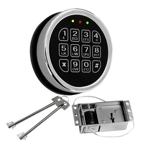 Gun Safe Lock Replacement Chrome Keypad Solenoid Safe Lock 2 Keys OPEN BOX