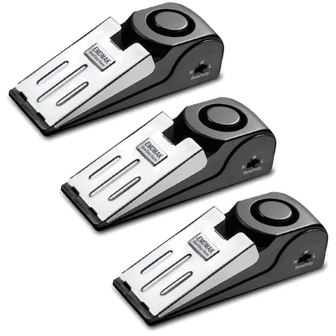 Adjustable Sensitivity Door Stop Alarm - 3 Pack