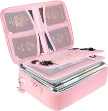 Fireproof Document Box with Lock, Portable Fireproof Document Bag Waterproof Fir
