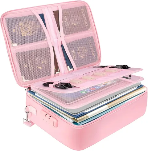 Fireproof Document Box with Lock, Portable Fireproof Document Bag Waterproof Fir