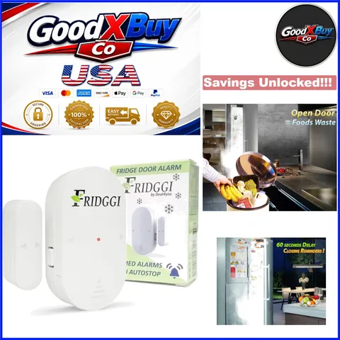 White Compact Freezer Door Alarm with 60 Sec Delay & 110dB Siren