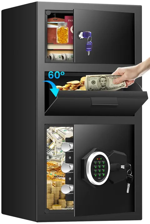 6.0 Cu ft Large Safe with Drop Slot, Anti-Theft Drop Safe Box with Quick Plac...