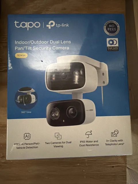 TP-Link Tapo TCW34 Dual-Camera Pan/Tilt, Indoor/Outdoor Security Camera