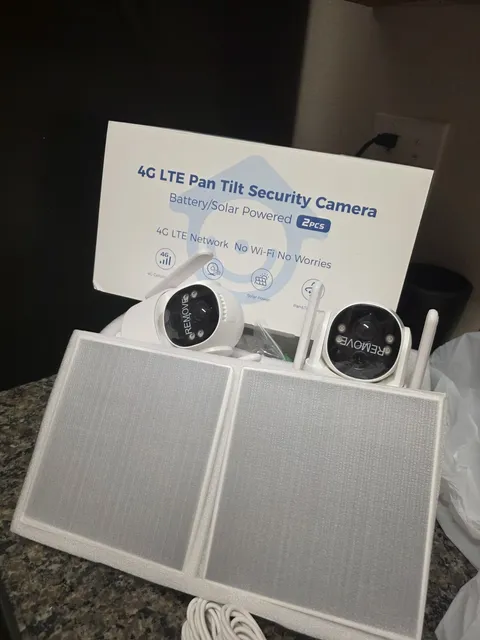 REMOTVE 4G LTE Pan/Tilt Wireless IP Security Camera Kit, Battery/Solar, 2PK