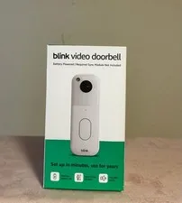 Blink Video Doorbell Battery Powered, Head-to-Toe HD View White two year battery