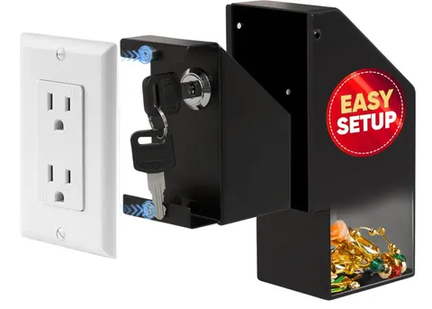 Caja Fuerte Oculta de Pared Tipo Enchufe Eléctrico Secreta para Objetos de Valor
