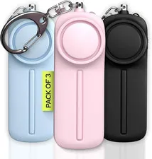 Weten Personal Safety Alarm Keychain - 3 Pack 130dB Siren, LED Light, Panic Pin