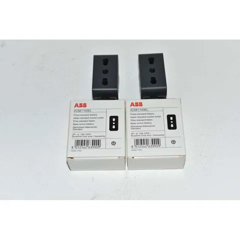 No.2 Pieces ABB 2CSE1103EL Standard Italian Bivalent Socket 2P+T 16 Amp 250 Volt