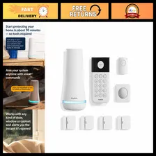 Wireless Home Security System 8 Piece Set - 24/7 Monitoring, No Contract, Alexa