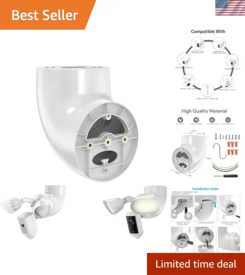 Compact Eave Mount for Ring Floodlight Cam & Blink - Weather-Resistant Security