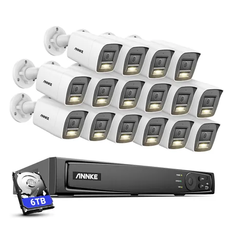 ANNKE 12MP 8CH 16CH NVR PoE 4K Audio Security Camera System Color Night Vision