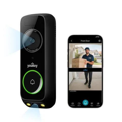 Doorbell Camera Wireless No Subscription, 2K Dual‑cam Video Doorbell with Chi...