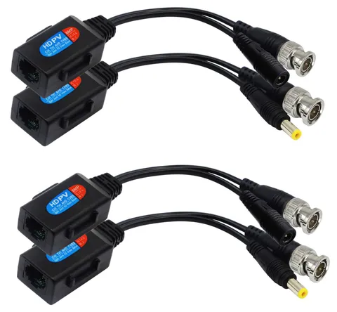 zdyCGTime Balun HD Cat5 RJ45 to BNC 16.3 centimeters, 17 Black