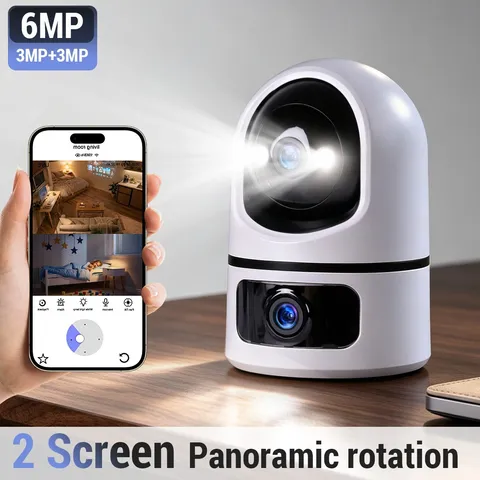 2K WiFi Indoor Home Security Camera Dual Lens PTZ Night Vision Baby Pet Monitor