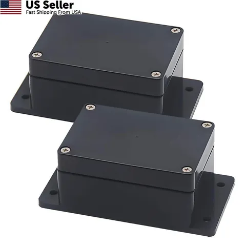 Zulkit Junction Box ABS Plastic 3.94" x 2.68" x 1.97"(Pack of 2), Black