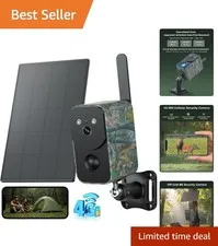 Compact 4G LTE Security Camera with Night Vision & 10000mAh Battery for Travel