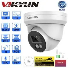 VIKYLIN 8MP HD PoE Security IP Camera Surveillance Outdoor Indoor Night Vision