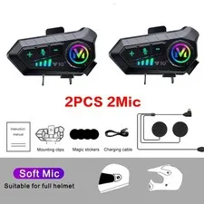 Bluetooth Motorcycle Helmet Intercom 300M Wireless Intercomunicador 2000Mah Moto