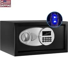 Electronic Safe W/ Sensor Light Key Access & Digital Lock Security Box New