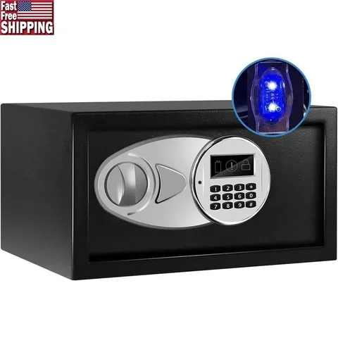 Electronic Safe W/ Sensor Light Key Access & Digital Lock Security Box New