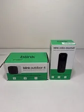 Blink Outdoor4 Wireless Camera Security & Blink Video Doorbell Bundle New Sealed