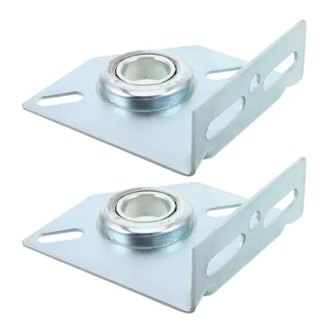 2Pcs Silver Steel Garage Door Center Anchor Brackets for DIY Home Repair Support