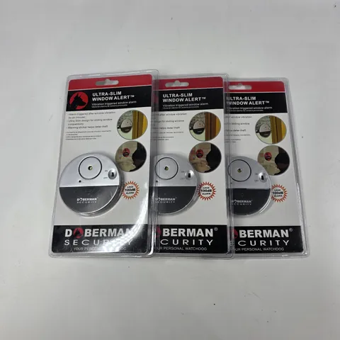 DOBERMAN SECURITY ULTRA-SLIM WINDOW ALERT SE-0106 LOT OF 3 UNITS NEW SEALED