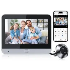 Video Doorbell Camera Door Viewer with 4.3" Color Monitor, 1080P HD Wireless ...