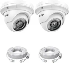ZOSI 2PK 5MP Add-on POE IP Security Camera with Etherent Cables PoE Dome Camera