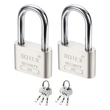 2Pcs 100 x 60 mm Heavy Duty Lock Alloy Steel High Security Padlock with 6 Keys