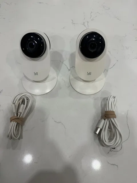 Pair of YI YHS-113-IR Home Black Security Cameras, 2.4Ghz Indoor Cameras