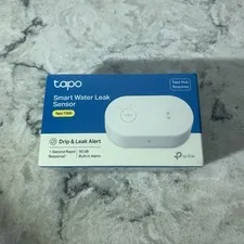 TP-Link Tapo Smart Water Leak Detector, Requires Hub, White, Factory Sealed