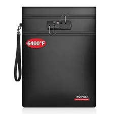6400 Fireproof Document Bag Lock DualZip Compartment 15x11 In 12 Layers
