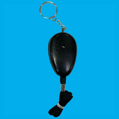 1x Black Safety Rape Alarm Trigger Loud 100db Small Compact Keyring Holder