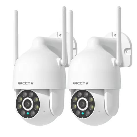 ARCCTV Security Camera System Pan/Tilt Outdoor Wireless Night Vision 2 Way Audio