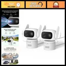 Indoor/Outdoor Security Camera 2-Pack, IP66 Waterproof, No Subscription Needed