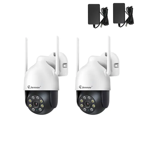 JENNOV 2‑Pack 5MP WiFi Security Camera System Outdoor Color Night Vision