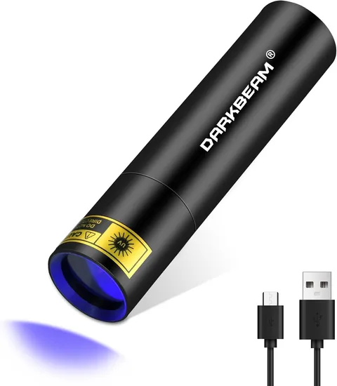 DARKBEAM 365nm UV Flashlight Filtered Black Light Rechargeable Mini Detector