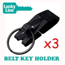 Belt Clip - x3 Keyrings Genuine Secure A Key - Security - (SLIP THROUGH) BLACK