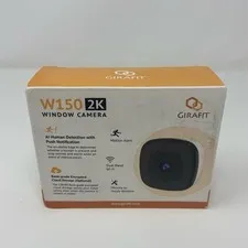 GIRAFIT W150 2K Window Security Camera 3MP Dual-Band WiFi, White