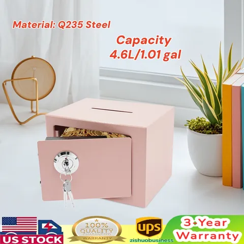 Small Safe Box with Drop Slot, Safe Box for Money, Cash Safe Box for Cabinets