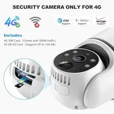 FANCYSEPT 4G LTE CELLULAR SOLAR SECURITY CAMERA WIRELESS OUTDOOR, -  WHITE