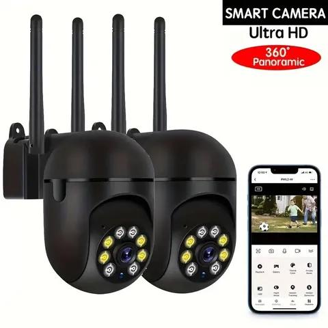 2PCS 5G Wifi Camaras De Seguridad Exterior Inalambrica Con Vision Nocturna 1080P