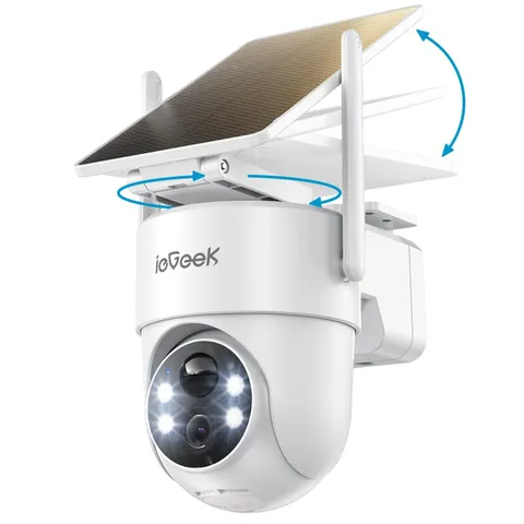 Wireless 2K Outdoor Security Camera, IP66, 360° View, Color Night Vision, AI Det